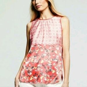 Anthropologie Peter Son Coral & White Printed Whimsical Sleeveless Top - Size L